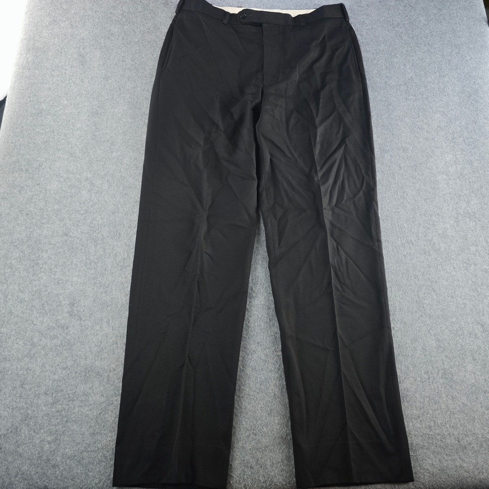 Brooks Brothers 1818 Madison Dress Pants Mens 35x34 Black Wool Straight Leg